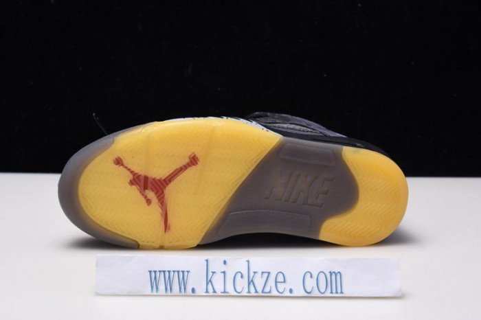 OF Air Jordan 5 SP Black Muslin Fire Red CT8480-001