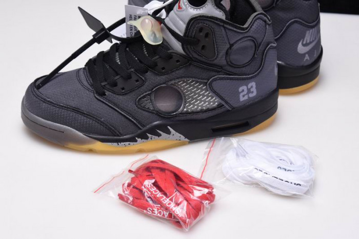 OF Air Jordan 5 SP Black Muslin Fire Red CT8480-001