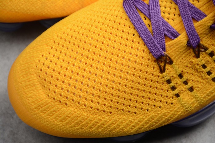 Nike Air VaporMax Flyknit 2018 Lemon Yellow/Purple  mens AA3858-104