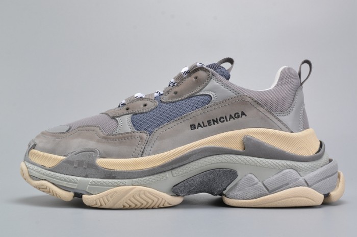 BL 17FW TRIPLE S WASHED SHOF SNEA GREY  MENS AED2900