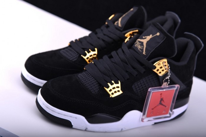Air Jordan 4 “Royalty”  Black/Metallic Gold-White mens 308497-032